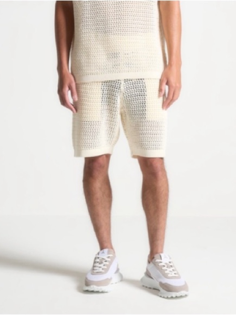 Maniere de Voir NWT Crochet Baggy Shorts Size Large Combed Cotton